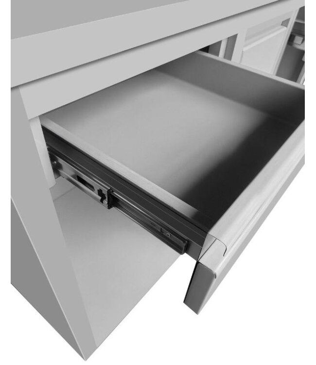 RVS Koffiemeubel horeca | Met deur en lades | 150cm breed | 60cm diep | 115cm hoog