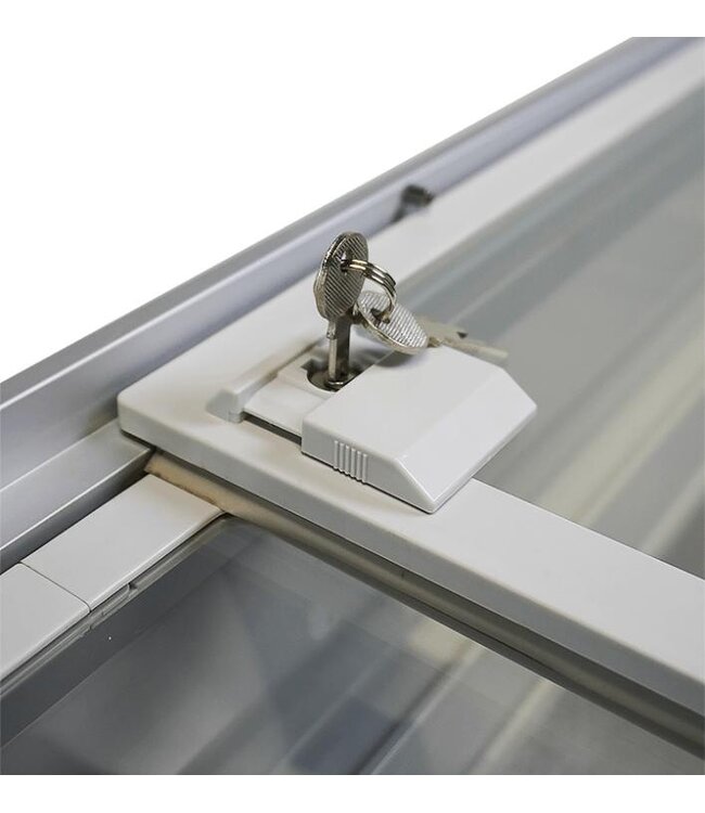 Vrieskist Lotte-336 | 336L inhoud | -25 tot 0 graden | Glazen schuifdeksel