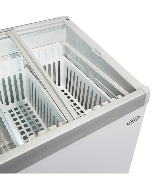 Vrieskist Lotte-396 | 396L inhoud | -25 tot 0 graden | Glazen schuifdeksel