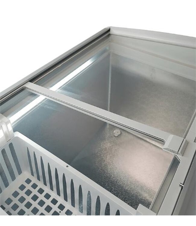 Vrieskist Lotte-396 | 396L inhoud | -25 tot 0 graden | Glazen schuifdeksel