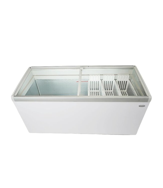 Vrieskist Lotte-516 | 516L inhoud | -25 tot 0 graden | Glazen schuifdeksel