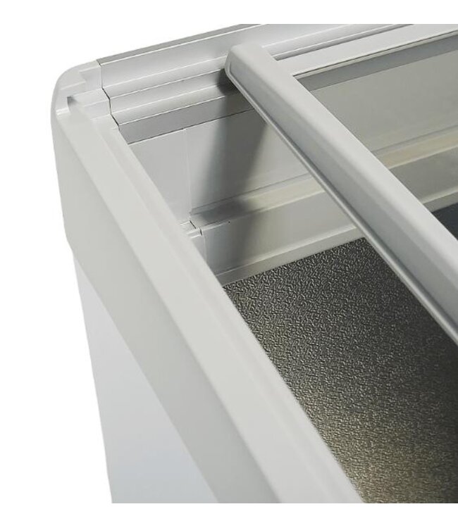 Vrieskist Lotte-586 | 586L inhoud | -25 tot 0 graden | Glazen schuifdeksel