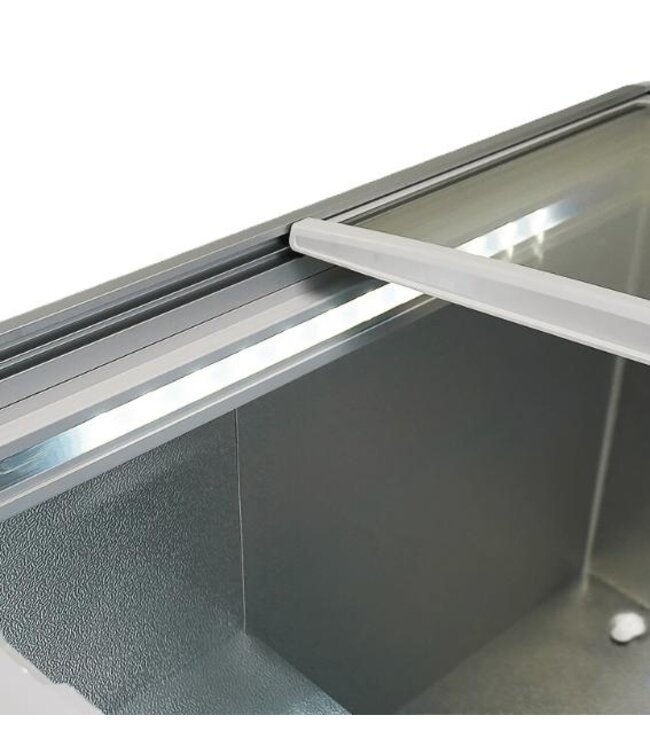 Vrieskist Lotte-586 | 586L inhoud | -25 tot 0 graden | Glazen schuifdeksel