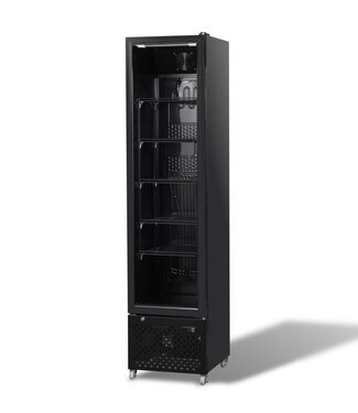 Combisteel Vrieskast met glazen deur NAP-250F | 208L | Zwart | (H)191,5x(B)49x(D)56cm