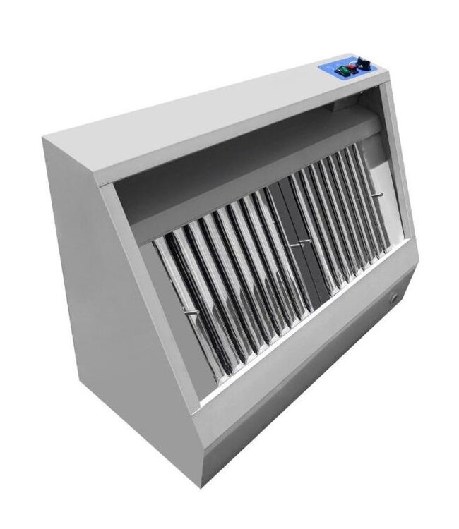 RVS Afzuigkap met motor | Wandkap | Schuin | 2000m³/uur | 100cm breed
