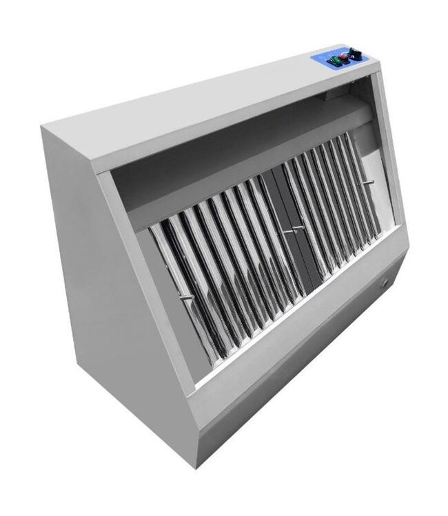 RVS Afzuigkap met motor | Wandkap | Schuin | 2000m³/uur | 120cm breed