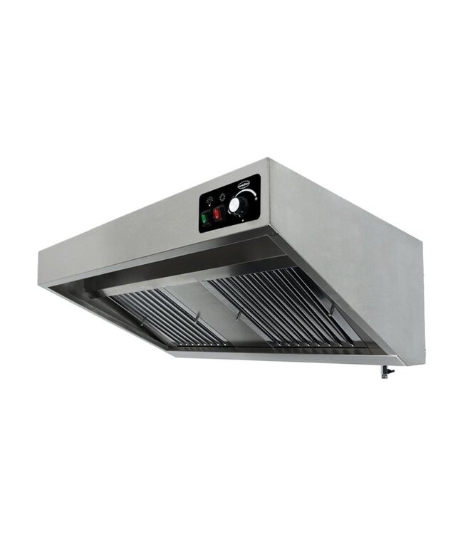 RVS Afzuigkap met motor | Wandkap | Schuin | 2000m³/uur | 120cm breed