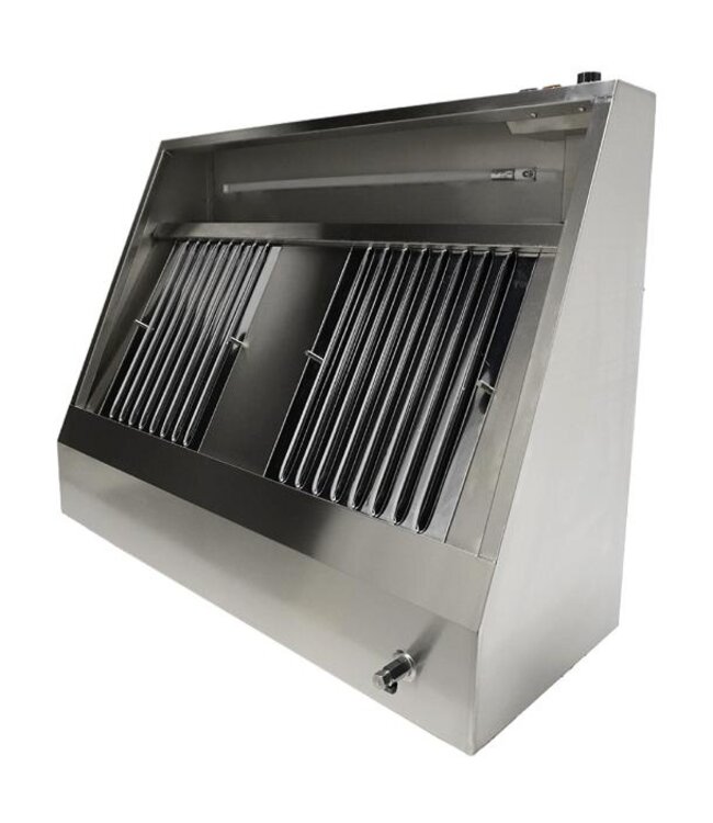 RVS Afzuigkap met motor | Wandkap | Schuin | 2000m³/uur | 120cm breed
