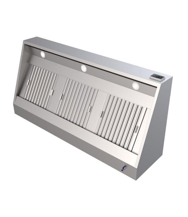 RVS Afzuigkap met motor | Wandkap | Schuin | 900m³/uur | 120cm breed