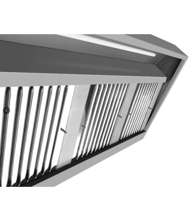 RVS Afzuigkap met motor | Wandkap | Schuin | 2000m³/uur | 160cm breed