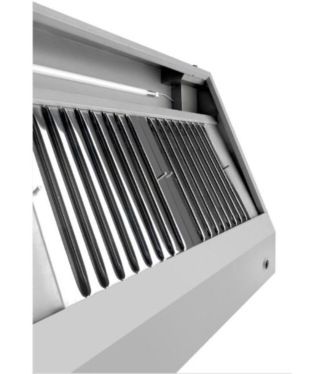 RVS Afzuigkap met motor | Wandkap | Schuin | 2000m³/uur | 160cm breed