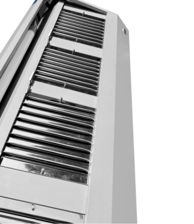 RVS Afzuigkap met motor | Wandkap | Schuin | 3000m³/uur | 200cm breed