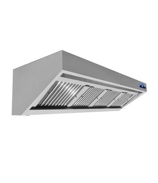 Combisteel RVS Afzuigkap met motor | Wandkap | Schuin | 3000m³/uur | 240cm breed