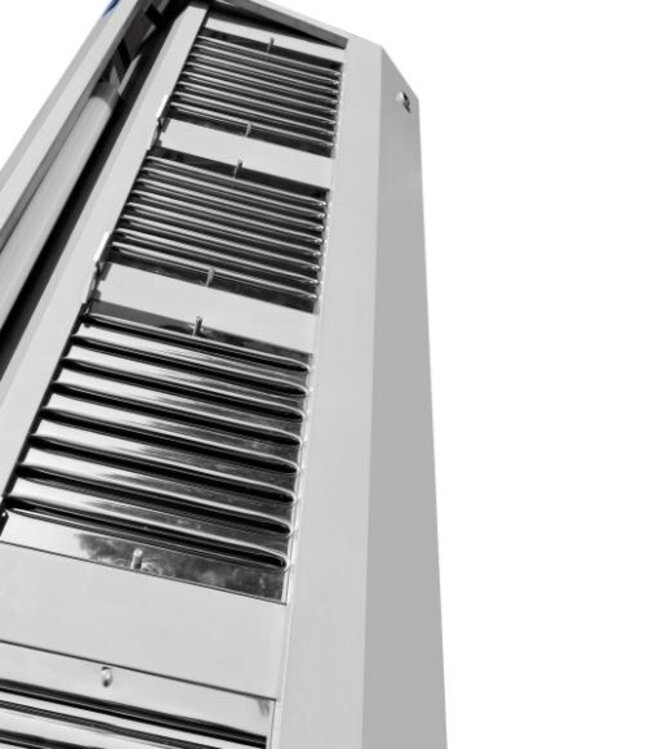 RVS Afzuigkap met motor | Wandkap | Schuin | 3000m³/uur | 240cm breed