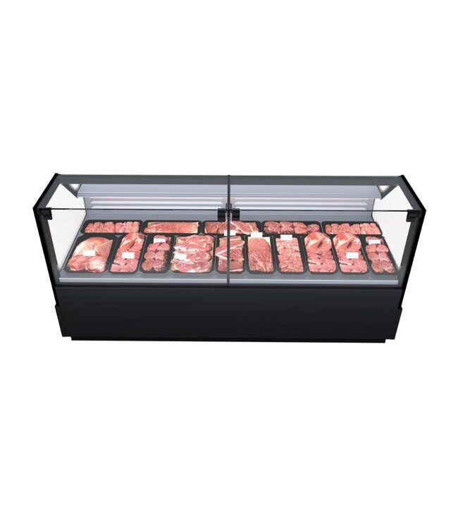 Koeltoonbank Rick 2.5 | Plaatkoeling | Zwart | (H)120x(B)257x(D)107cm