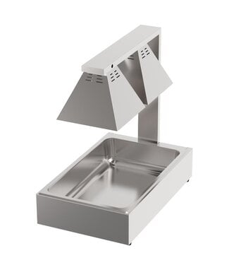 Combisteel RVS Warmhoudlamp | 2 Lampen | Met 1/1GN bak | 2x 0,25kW