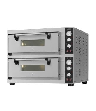 Combisteel Pizzaoven | Dubbel | Voor 2x 4 ø30cm pizza's | +350°C | Elektrisch