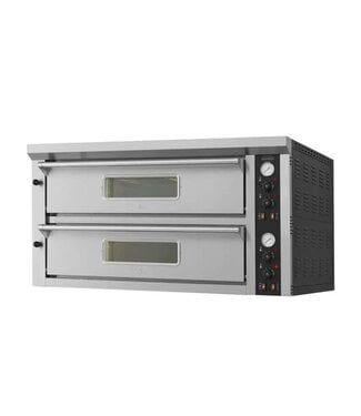 Combisteel Pizzaoven | Dubbel | Voor 2x 6 ø33cm pizza's | +350°C | Elektrisch