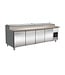 Saladette | 4 Deuren | Boven 12x 1/3GN | Granieten werkblad | Geforceerd | (H)104x(B)252,8x(D)80cm