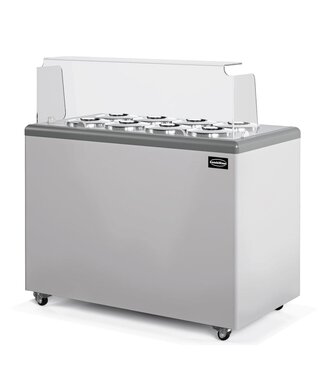 Combisteel Schepijsvitrine Zanzibar 8 | Voor 8x 7L ronde ijsbakken | -20ºC | Wit | (H)93,5x(B)121,4x(D)67,4cm