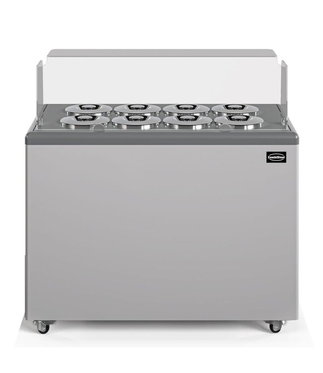 Schepijsvitrine Zanzibar 8 | Voor 8x 7L ronde ijsbakken | -20ºC | Wit | (H)93,5x(B)121,4x(D)67,4cm