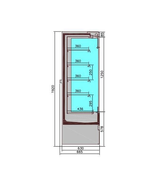 Wandkoeling Jamie 1.3 | 409L | Open front | Zwart | (H)192x(B)131x(D)66,5cm