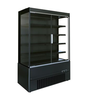 Combisteel Wandkoeling Jamie 1.3 | 409L | 2 Glazen deuren | Zwart | (H)192x(B)131x(D)66,5cm