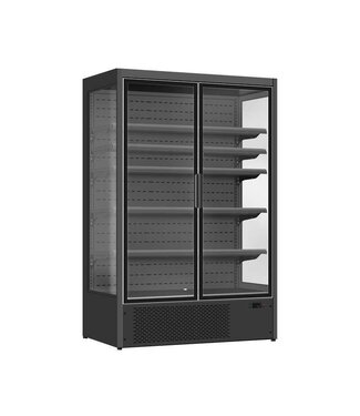 Combisteel Wandkoeling Luke 1.3 | 1400L | 2 Glazen deuren | Zwart | (H)203x(B)133x(D)72cm