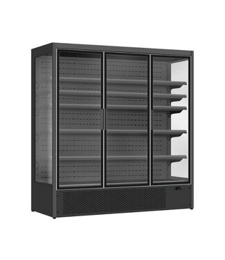Combisteel Wandkoeling Luke 1.9 | 1900L | 3 Glazen deuren | Zwart | (H)203x(B)195,5x(D)72cm