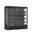 Combisteel Wandkoeling Luke 1.9 | 1900L | 3 Glazen deuren | Zwart | (H)203x(B)195,5x(D)72cm