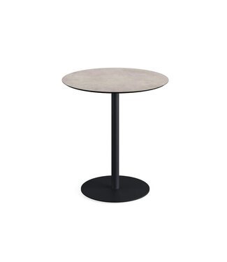 Feros Terrastafel Urban | Moonstone tafelblad | Zwart | Rond | Ø70cm