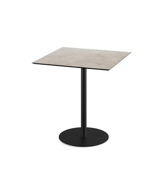 Feros Terrastafel Urban | Moonstone tafelblad | Zwart | Vierkant | 70x70cm