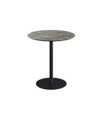 Feros Terrastafel Urban | Galaxy Marble tafelblad | Zwart | Rond | Ø70cm