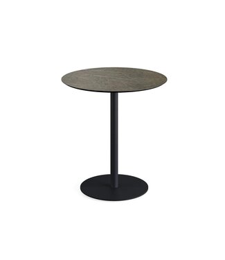 Feros Terrastafel Urban | Midnight Marble tafelblad | Zwart | Rond | Ø70cm
