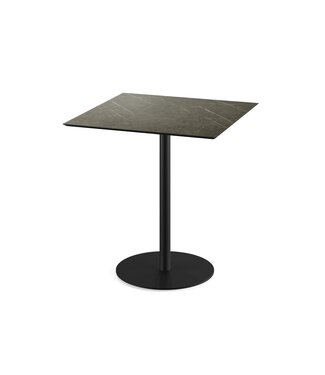 Feros Terrastafel Urban | Midnight Marble tafelblad | Zwart | Vierkant | 70x70cm