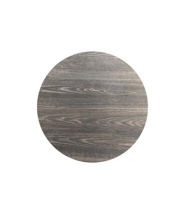 Terrastafel Urban | Riverwashed Wood tafelblad | Zwart | Rond | Ø70cm