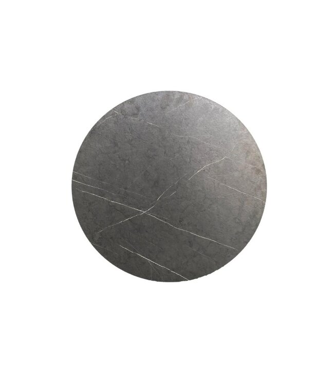 Terrastafel Urban | Midnight Marble tafelblad | Zwart | Rond | Ø70cm