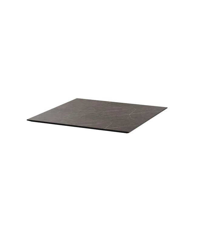 Terrastafel Urban | Midnight Marble tafelblad | Zwart | Vierkant | 70x70cm