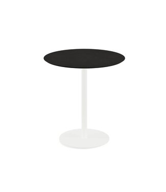 Feros Terrastafel Urban | Wit | Zwart HPL Tafelblad | Rond | Ø70cm