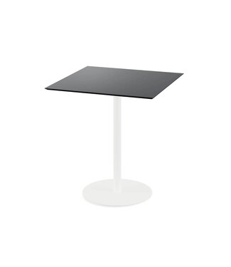 Feros Terrastafel Urban | Wit | Zwart HPL Tafelblad | Vierkant | 70x70cm