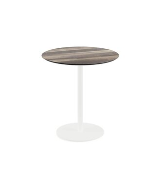 Feros Terrastafel Urban | Tropical Wood tafelblad | Wit | Rond | Ø70cm