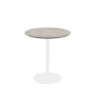 Feros Terrastafel Urban | Moonstone tafelblad | Wit | Rond | Ø70cm