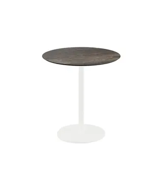 Feros Terrastafel Urban | Riverwashed Wood tafelblad | Wit | Rond | Ø70cm