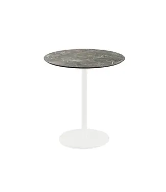 Feros Terrastafel Urban | Galaxy Marble tafelblad | Wit | Rond | Ø70cm