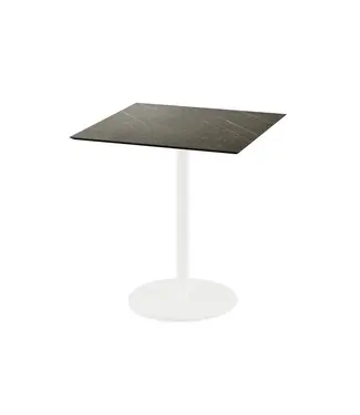 Feros Terrastafel Urban | Midnight Marble tafelblad | Wit | Vierkant | 70x70cm