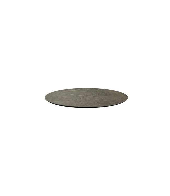 Terrastafel Urban | Midnight Marble tafelblad | Wit | Rond | Ø70cm