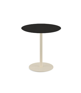Feros Terrastafel Urban | Beige | Zwart HPL Tafelblad | Rond | Ø70cm