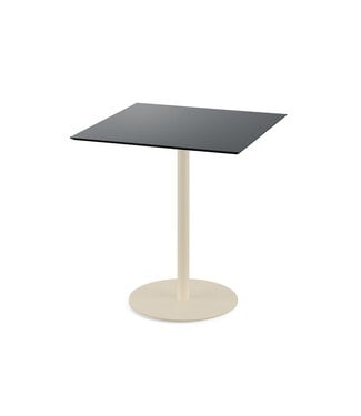 Feros Terrastafel Urban | Beige | Zwart HPL Tafelblad | Vierkant | 70x70cm