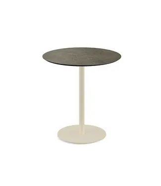 Feros Terrastafel Urban | Midnight Marble tafelblad | Beige | Rond | Ø70cm