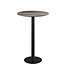 Feros Bartafel Urban | Tropical Wood tafelblad | Zwart | Rond | Ø70cm